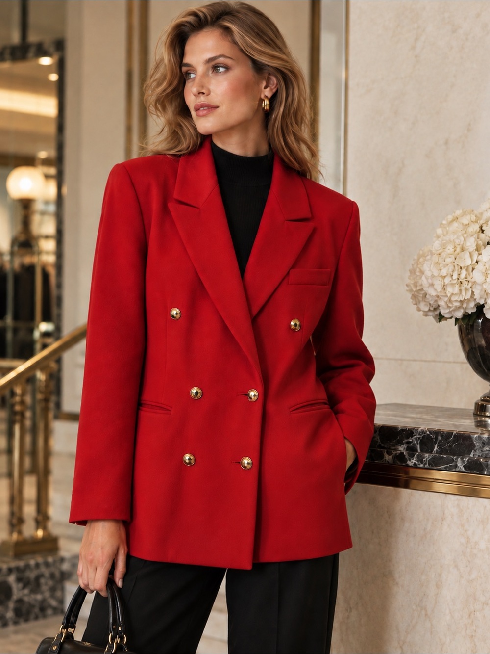 Holt Renfrew Cashmere Double-Breasted Women's Blazer Size Large 10/12